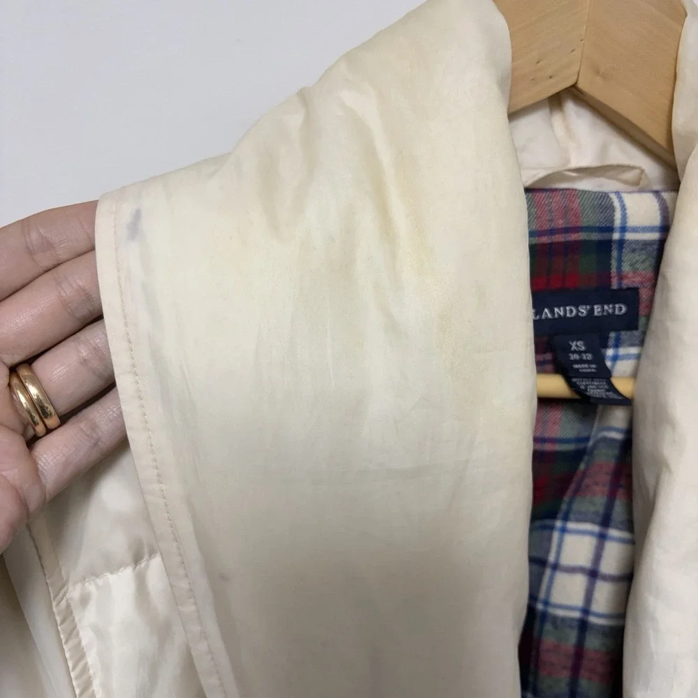 Lands' End Down Robe Mens XS Flannel Lined Rare Discontinued Puffer